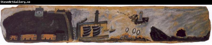 Alfred Wallis St.Ives with Godrevy Lighthouse